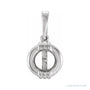 Sapphire Row Solitaire Pearl Pendant setting in 14K White Gold, shown without a pearl (pearl sold separately)