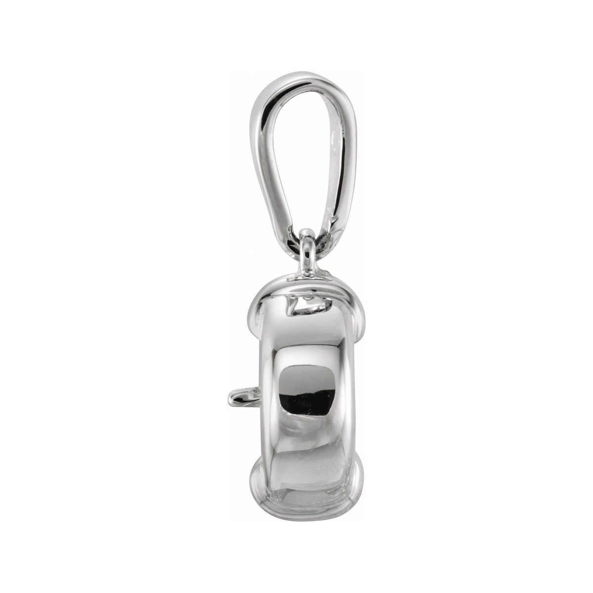 Sapphire Row Solitaire Pearl Pendant (7 mm) setting in 14K White Gold, shown without a pearl (pearl sold separately) — three-quarter view