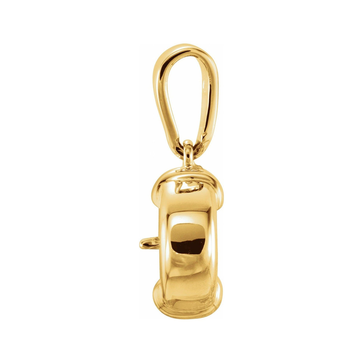 Sapphire Row Solitaire Pearl Pendant (7 mm) setting in 14K Yellow Gold, shown without a pearl (pearl sold separately) — three-quarter view