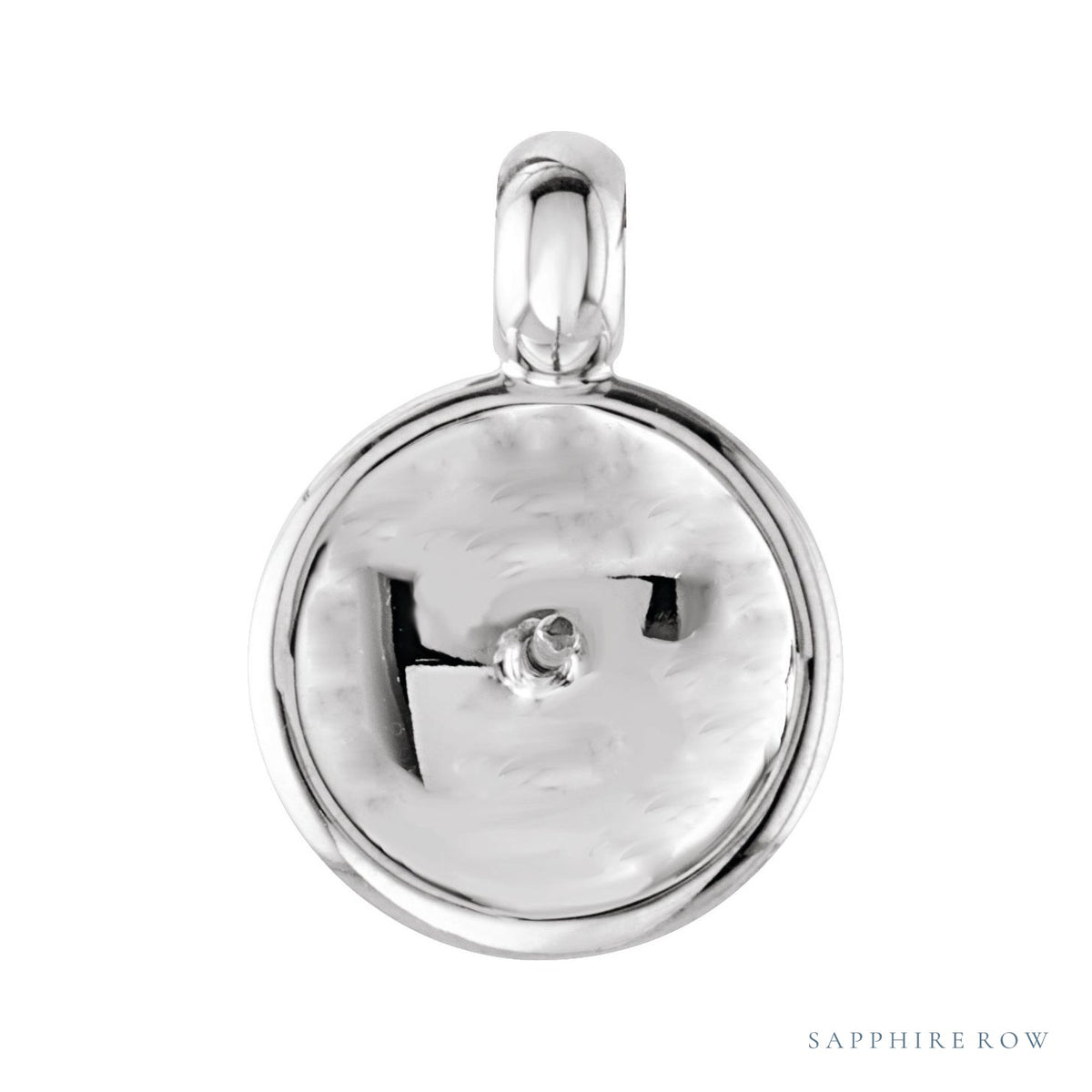 Sapphire Row Solitaire Pearl Pendant setting in 14K White Gold, shown without a pearl (pearl sold separately)