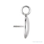 Sapphire Row Solitaire Pearl Pendant setting in 14K White Gold, shown without a pearl (pearl sold separately) — three-quarter view