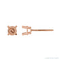 Sapphire Row Round 4-Prong Lightweight Stud Earrings setting in 14K Rose Gold, shown with a center stone (sold separately)