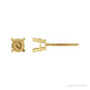 Sapphire Row Round 4-Prong Lightweight Stud Earrings setting in 14K Yellow Gold, shown with a center stone (sold separately)