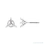 Sapphire Row Round 3-Prong Cocktail-Style Stud Earrings setting in Platinum, shown with a center stone (sold separately)