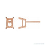 Sapphire Row Emerald 4-Prong Light Stud Earrings setting in 14K Rose Gold, shown with a center stone (sold separately)