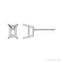 Sapphire Row Emerald 4-Prong Light Stud Earrings setting in 14K White Gold, shown with a center stone (sold separately)