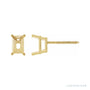 Sapphire Row Emerald 4-Prong Light Stud Earrings setting in 14K Yellow Gold, shown with a center stone (sold separately)