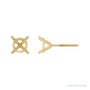 Sapphire Row Round 4-Prong Cocktail-Style Stud Earrings setting in 14K Yellow Gold, shown with a center stone (sold separately)