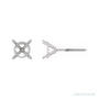 Sapphire Row Round 4-Prong Cocktail-Style Stud Earrings setting in Platinum, shown with a center stone (sold separately)