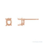 Sapphire Row Oval 4-Prong Lightweight Stud Earrings setting in 14K Rose Gold, shown with a center stone (sold separately)