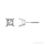 Sapphire Row Square 4-Prong Lightweight Stud Earrings setting in 14K White Gold, shown with a center stone (sold separately)