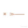 Sapphire Row Round 4-Prong Pre-Notched Stud Earrings setting in 14K Rose Gold, shown with a center stone (sold separately)