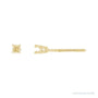 Sapphire Row Round 4-Prong Pre-Notched Stud Earrings setting in 14K Yellow Gold, shown with a center stone (sold separately)