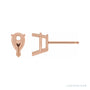 Sapphire Row Pear 3-Prong V-End Stud Earrings setting in 14K Rose Gold, shown with a center stone (sold separately)