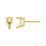 Sapphire Row Pear 3-Prong V-End Stud Earrings setting in 14K Yellow Gold, shown with a center stone (sold separately)