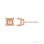 Sapphire Row Cushion 4-Prong Stud Earrings setting in 14K Rose Gold, shown with a center stone (sold separately)