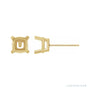 Sapphire Row Cushion 4-Prong Stud Earrings setting in 14K Yellow Gold, shown with a center stone (sold separately)