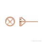 Sapphire Row Round Bezel-Set Cocktail-Style Stud Earrings setting in 14K Rose Gold, shown with a center stone (sold separately)