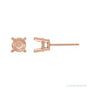 Sapphire Row Round 4-Prong Stud Earrings setting in 14K Rose Gold, shown with a center stone (sold separately)