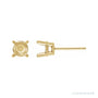 Sapphire Row Round 4-Prong Stud Earrings setting in 14K Yellow Gold, shown with a center stone (sold separately)