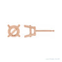 Sapphire Row Round 4-Prong Stud Earrings setting in 14K Rose Gold, shown with a center stone (sold separately)