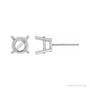 Sapphire Row Round 4-Prong Stud Earrings setting in 14K White Gold, shown with a center stone (sold separately)