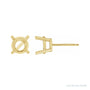 Sapphire Row Round 4-Prong Stud Earrings setting in 14K Yellow Gold, shown with a center stone (sold separately)