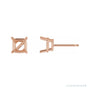Sapphire Row Asscher 4-Prong Stud Earrings setting in 14K Rose Gold, shown with a center stone (sold separately)