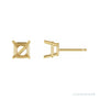Sapphire Row Asscher 4-Prong Stud Earrings setting in 14K Yellow Gold, shown with a center stone (sold separately)