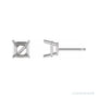Sapphire Row Asscher 4-Prong Stud Earrings setting in Platinum, shown with a center stone (sold separately)
