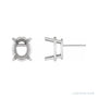 Sapphire Row Oval 4-Prong Stud Earrings setting in Platinum, shown with a center stone (sold separately)