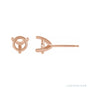 Sapphire Row Round 3-Prong Stud Earrings setting in 14K Rose Gold, shown with a center stone (sold separately)