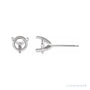 Sapphire Row Round 3-Prong Stud Earrings setting in Platinum, shown with a center stone (sold separately)