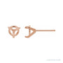 Sapphire Row Round 3-Prong Claw Cocktail-Style Stud Earrings setting in 14K Rose Gold, shown with a center stone (sold separately)