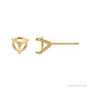 Sapphire Row Round 3-Prong Claw Cocktail-Style Stud Earrings setting in 14K Yellow Gold, shown with a center stone (sold separately)