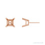 Sapphire Row Square 4-Prong Lightweight Stud Earrings setting in 14K Rose Gold, shown with a center stone (sold separately)