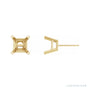 Sapphire Row Square 4-Prong Lightweight Stud Earrings setting in 14K Yellow Gold, shown with a center stone (sold separately)
