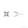 Sapphire Row Square 4-Prong Lightweight Stud Earrings setting in Platinum, shown with a center stone (sold separately)