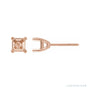 Sapphire Row Asscher 4-Prong Stud Earrings setting in 14K Rose Gold, shown with a center stone (sold separately)
