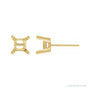 Sapphire Row Square 4-Prong Stud Earrings setting in 14K Yellow Gold, shown with a center stone (sold separately)