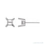 Sapphire Row Square 4-Prong Stud Earrings setting in Platinum, shown with a center stone (sold separately)