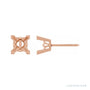 Sapphire Row Square 4-Prong V-End Scroll® Earrings setting in 14K Rose Gold, shown with a center stone (sold separately)