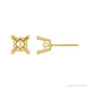 Sapphire Row Square 4-Prong V-End Scroll® Earrings setting in 14K Yellow Gold, shown with a center stone (sold separately)