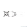 Sapphire Row Square 4-Prong V-End Scroll® Earrings setting in Platinum, shown with a center stone (sold separately)