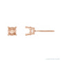 Sapphire Row Round 4-Prong Stud Earrings setting in 14K Rose Gold, shown with a center stone (sold separately)