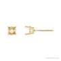 Sapphire Row Round 4-Prong Stud Earrings setting in 14K Yellow Gold, shown with a center stone (sold separately)