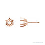 Sapphire Row Round 6-Prong Stud Earrings setting in 14K Rose Gold, shown with a center stone (sold separately)
