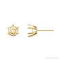 Sapphire Row Round 6-Prong Stud Earrings setting in 14K Yellow Gold, shown with a center stone (sold separately)