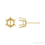 Sapphire Row Round 6-Prong Low Earrings setting in 14K Yellow Gold, shown with a center stone (sold separately)