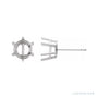 Sapphire Row Round 6-Prong Low Earrings setting in Platinum, shown with a center stone (sold separately)